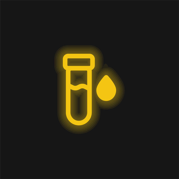 Vérminta sárga izzó neon ikon - Vektor, kép