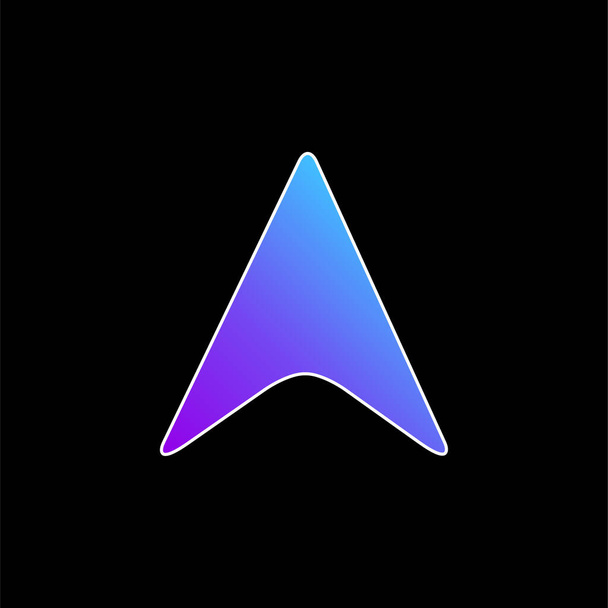Tête de flèche noire pointant vers le haut icône vectorielle gradient bleu - Vecteur, image