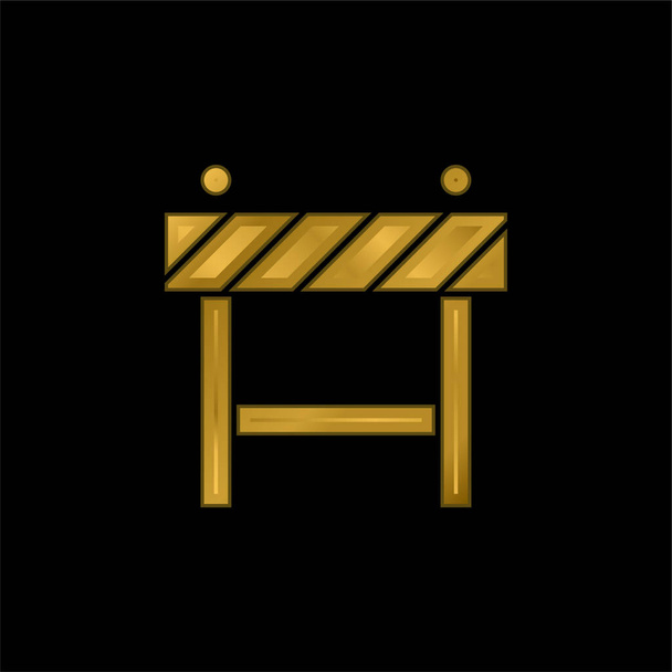Bariera złocona metaliczna ikona lub wektor logo - Wektor, obraz