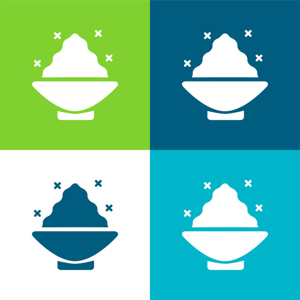 Соль для ванны Плоская четырехцветная минимальная иконка - Вектор,изображение