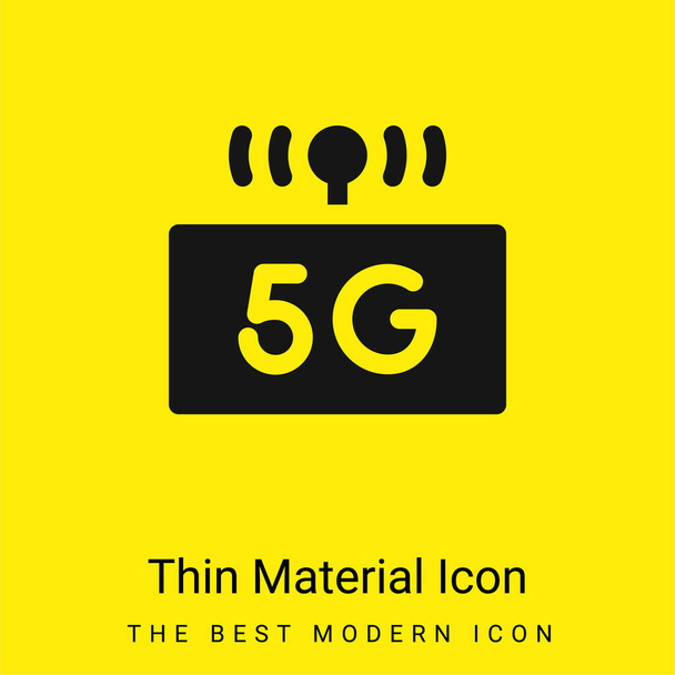icône matérielle jaune vif minimale de 5g - Vecteur, image