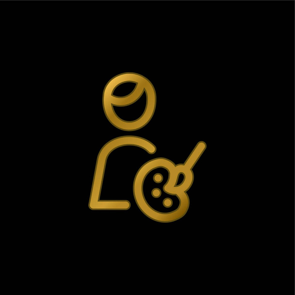 Artista oro placcato icona metallica o logo vettore - Vettoriali, immagini