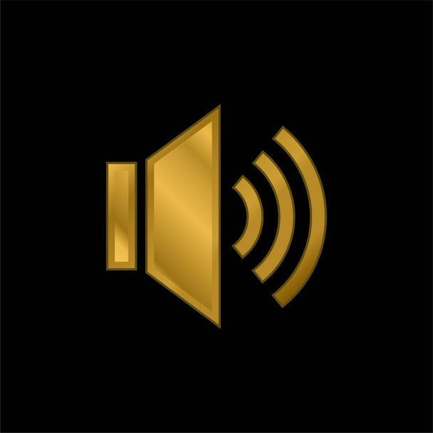 Audio gold plated metalic icon or logo vector - Vector, Image