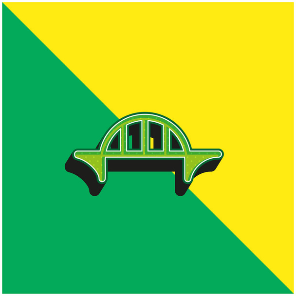Most Zielony i żółty nowoczesny ikona wektora 3D logo - Wektor, obraz