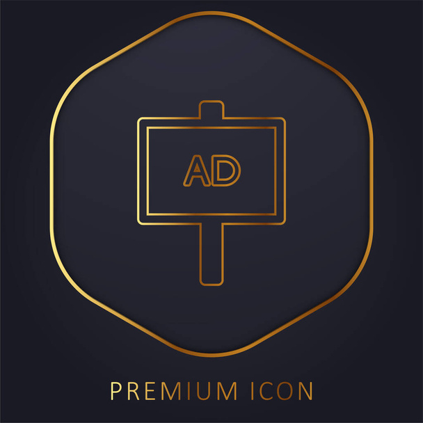 AD Poster golden line premium logo or icon - Vector, Image
