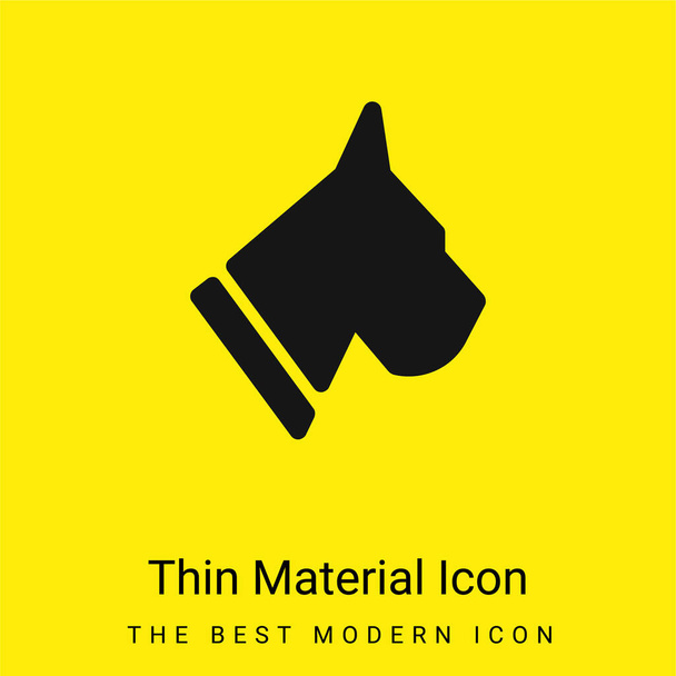 BoxerHead minimális fényes sárga anyag ikon - Vektor, kép