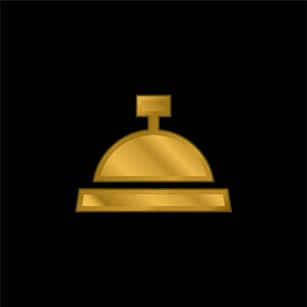 Bell gold plated metalic icon or logo vector - Vector, Image