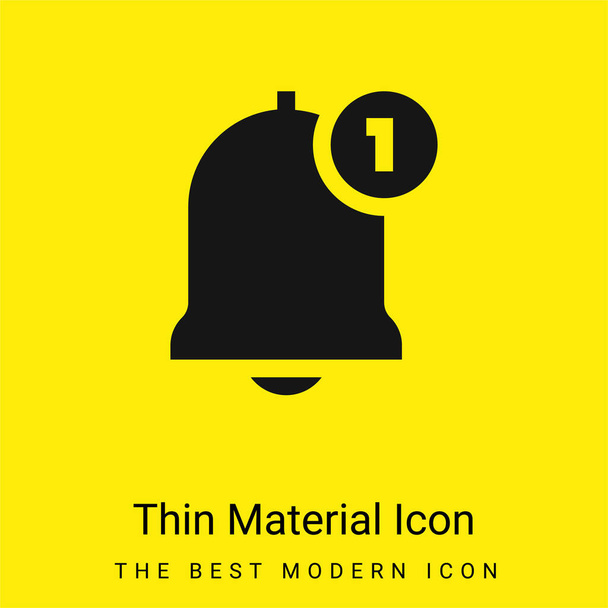 Bell mínimo icono de material amarillo brillante - Vector, imagen