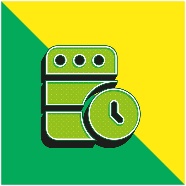 Adicionar à fila Verde e amarelo moderno logotipo do ícone do vetor 3d - Vetor, Imagem
