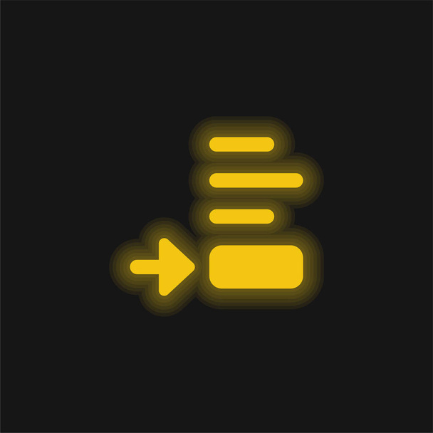 Нижній перегляд жовта сяюча неонова піктограма
 - Вектор, зображення