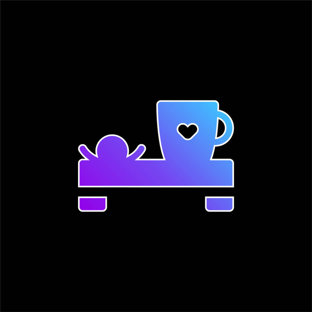 Bed And Breakfast blue gradient vector icon - Vector, Image