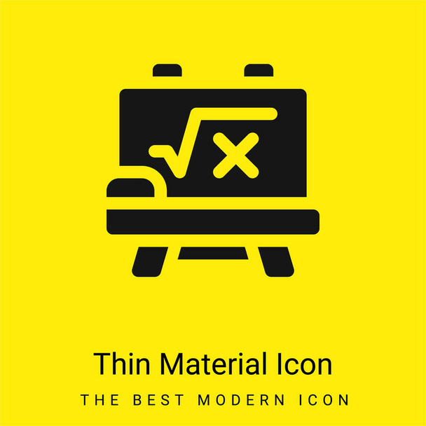 Blackboard minimal bright yellow material icon - Vector, Image