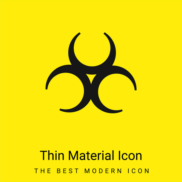 Symbole de risque biologique icône minimale de matériau jaune vif - Vecteur, image
