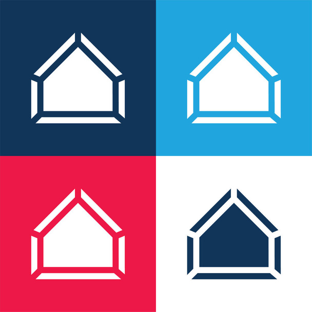 Base bleu et rouge quatre couleurs minimum jeu d'icônes - Vecteur, image