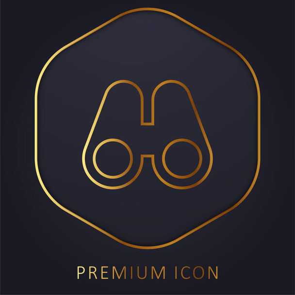Verrekijker gouden lijn premium logo of pictogram - Vector, afbeelding