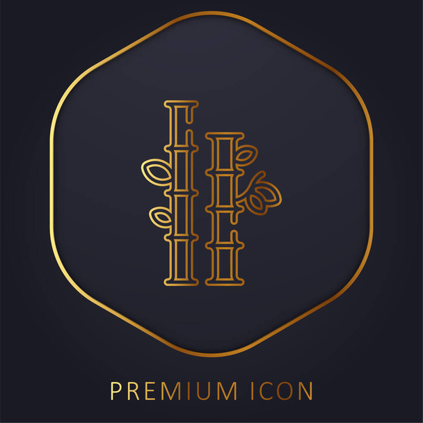 Bambusz arany vonal prémium logó vagy ikon - Vektor, kép