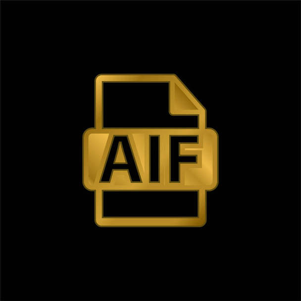 AIF Bestand Symbool verguld metalic icoon of logo vector - Vector, afbeelding