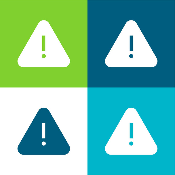 Riasztás Lapos négy szín minimális ikon készlet - Vektor, kép