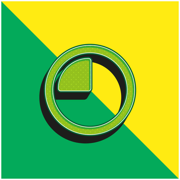 15 Minuten Grünes und gelbes modernes 3D-Vektor-Symbol-Logo - Vektor, Bild