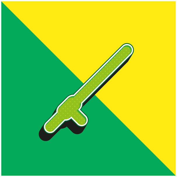 Bâton vert et jaune moderne icône vectorielle 3d logo - Vecteur, image