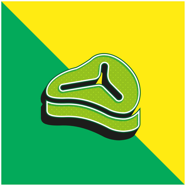 Big Steak Logo vectoriel 3d moderne vert et jaune - Vecteur, image