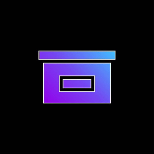 Caixa preta para armazenamento ícone de vetor gradiente azul - Vetor, Imagem