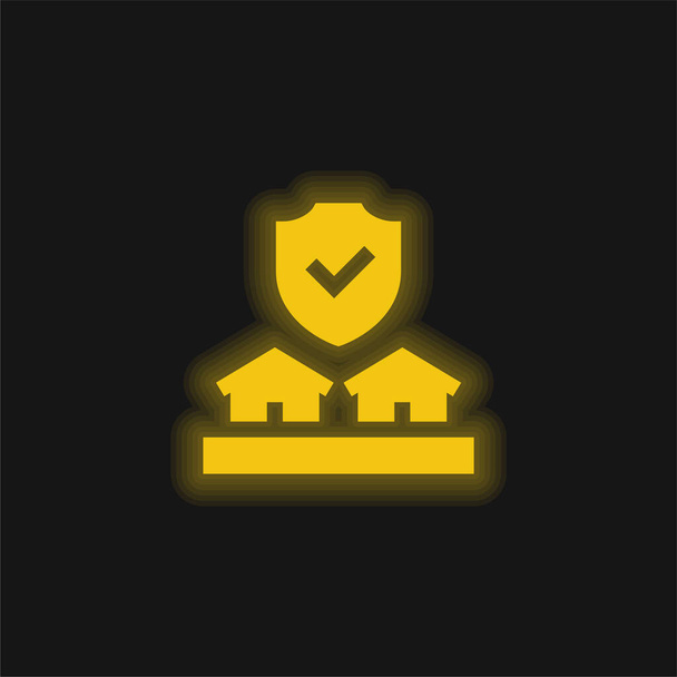 Licytacja żółta świecąca ikona neonu - Wektor, obraz