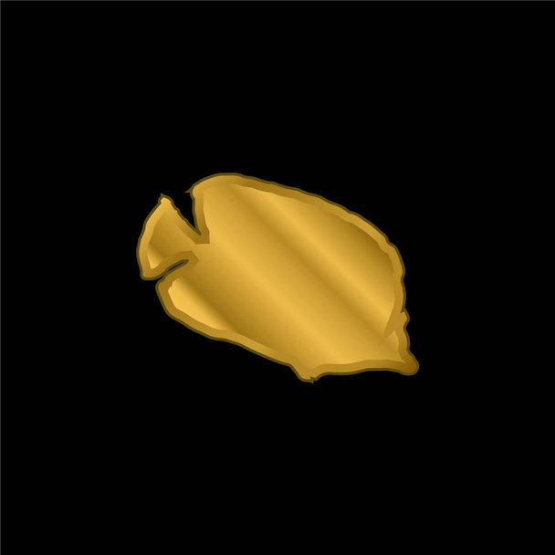 Bannerfish Silhueta banhado a ouro ícone metálico ou vetor logotipo - Vetor, Imagem