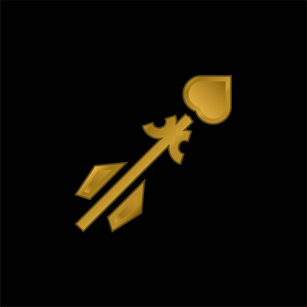 Arrow pozłacany metaliczna ikona lub wektor logo - Wektor, obraz