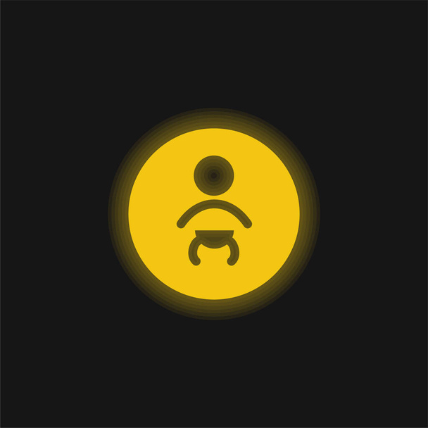 赤ちゃん黄色のネオンアイコン - ベクター画像