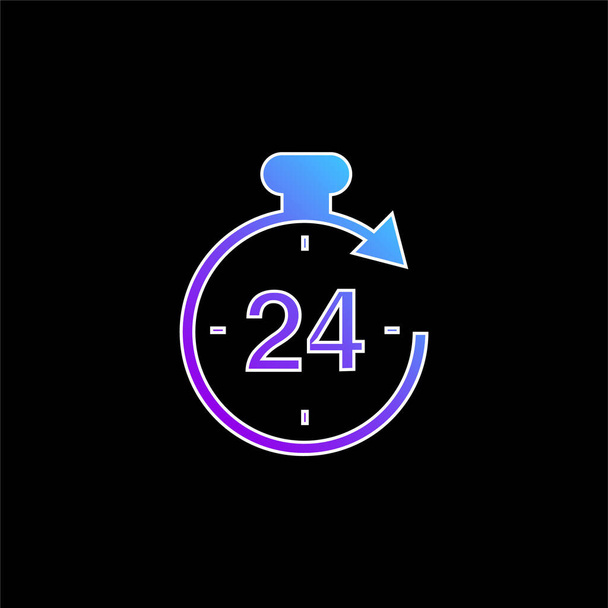 24時間青グラデーションベクトルアイコン - ベクター画像
