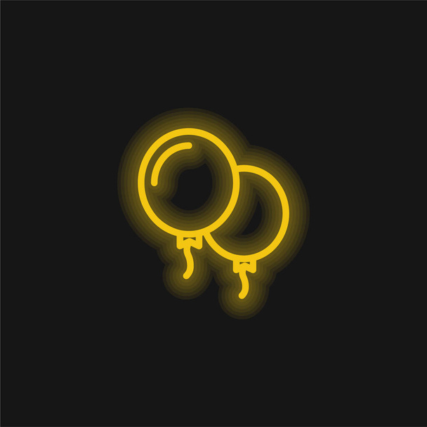 Balony żółty świecący neon ikona - Wektor, obraz