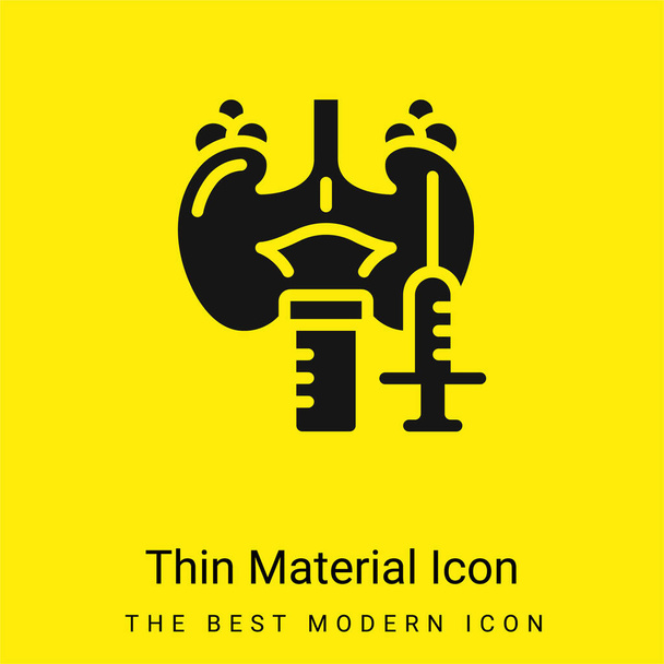 Bijnieren klier minimaal helder geel materiaal icoon - Vector, afbeelding