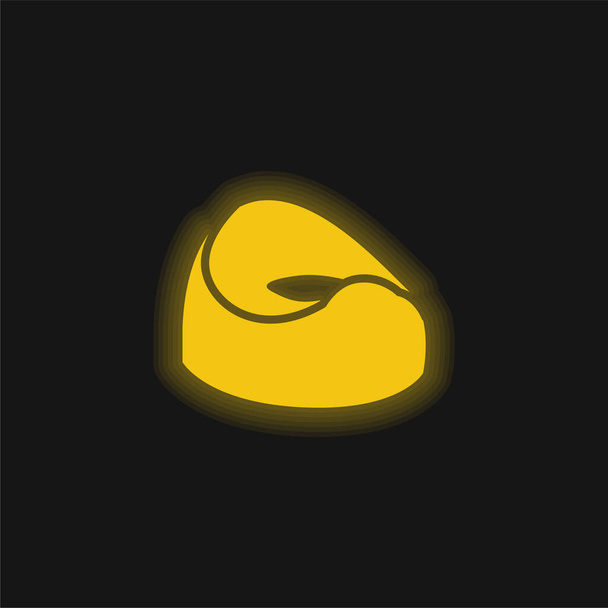 Bebé orinal amarillo brillante icono de neón - Vector, Imagen