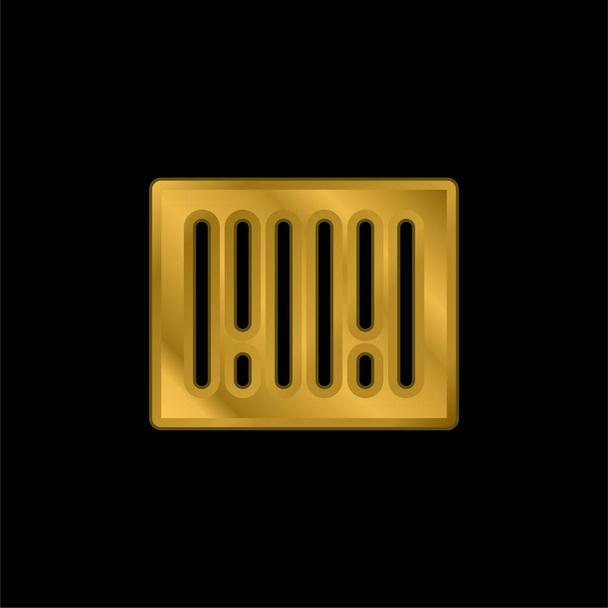 Codice a barre oro placcato icona metallica o logo vettore - Vettoriali, immagini