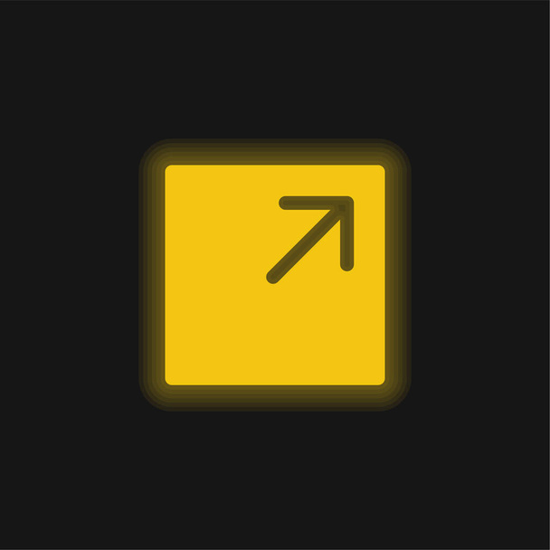 Flèche jaune brillant icône néon - Vecteur, image