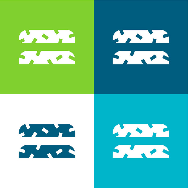 Biscotti Flat conjunto de iconos mínimo de cuatro colores - Vector, Imagen