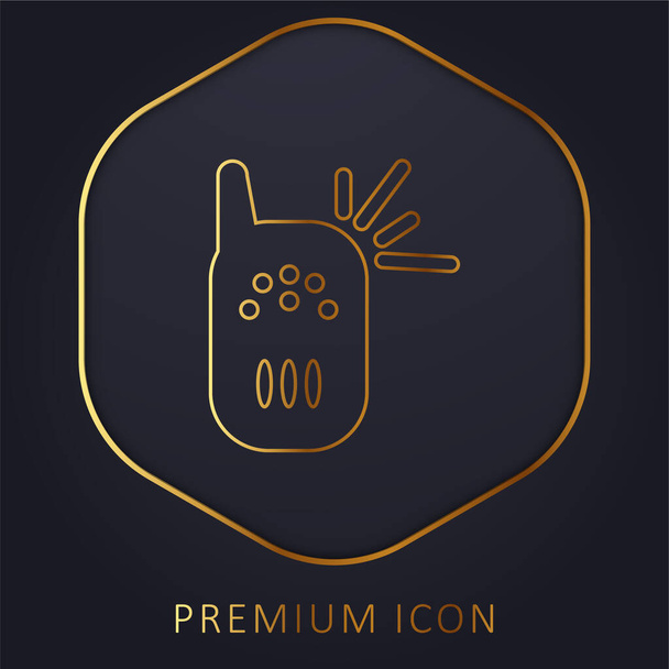 Outil de détecteur de pleurs bébé ligne dorée logo premium ou icône - Vecteur, image