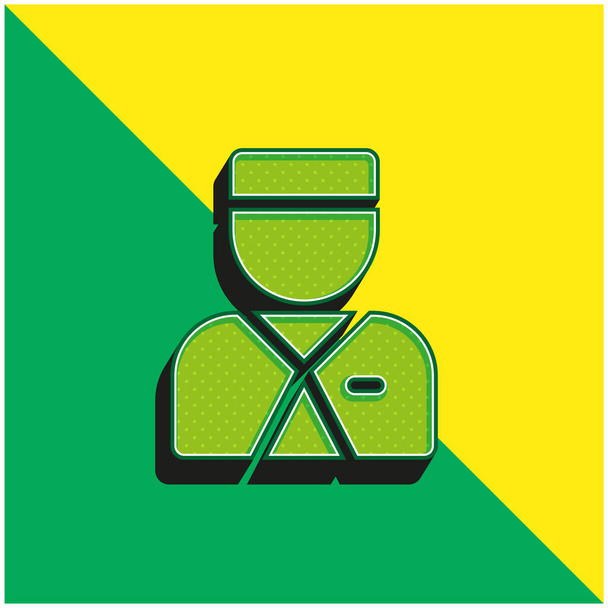 Bellboy verde e giallo moderno 3d vettore icona logo - Vettoriali, immagini