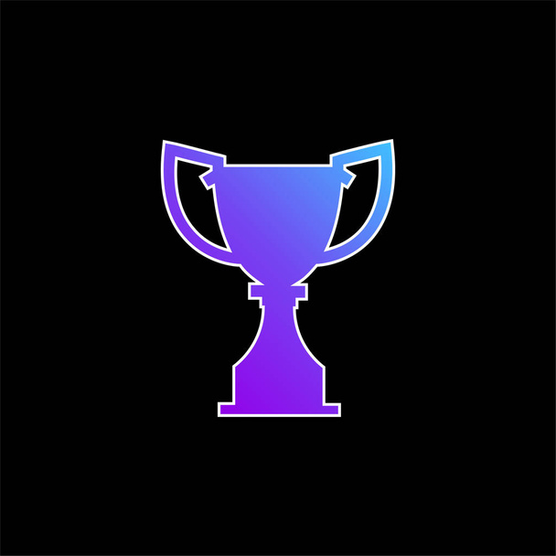 Premio Trofeo silueta azul degradado icono de vector - Vector, imagen