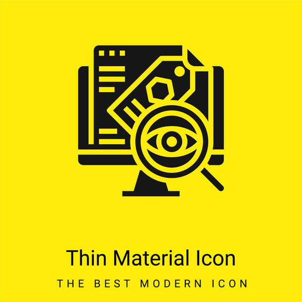 Audit minimal bright yellow material icon - Vector, Image