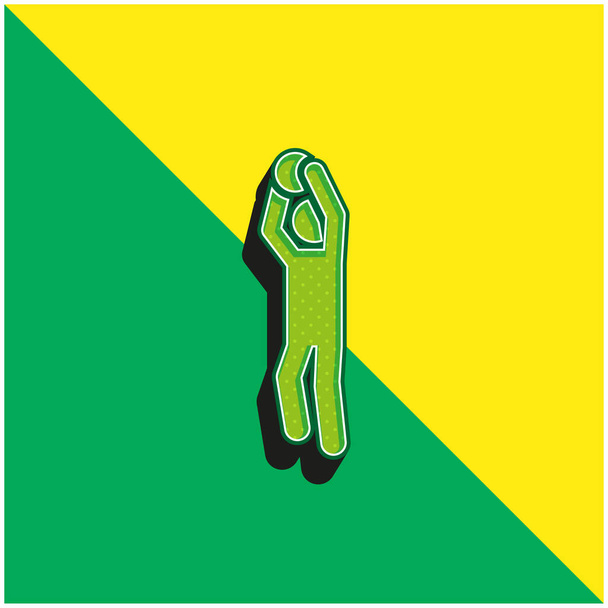 Baloncesto jugador verde y amarillo moderno vector 3d icono del logotipo - Vector, Imagen