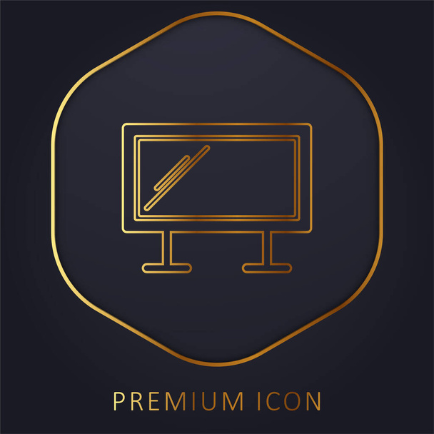 Logo o icona premium della linea dorata Billboard - Vettoriali, immagini