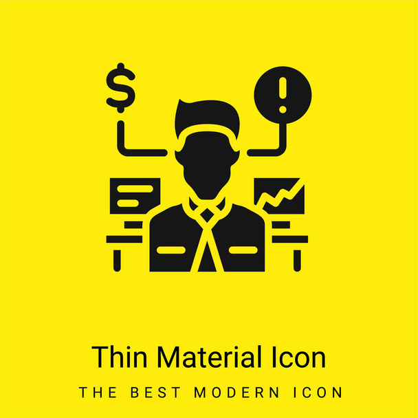 Advisor minimal bright yellow material icon - Vector, Image