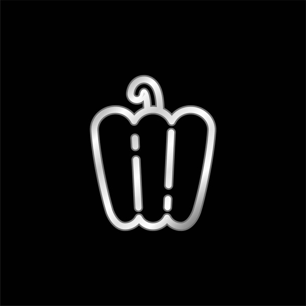 Pimienta morena plateado icono metálico - Vector, imagen