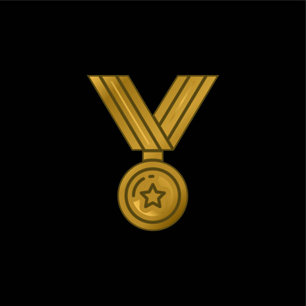 Palkinto kullattu metallinen kuvake tai logo vektori - Vektori, kuva