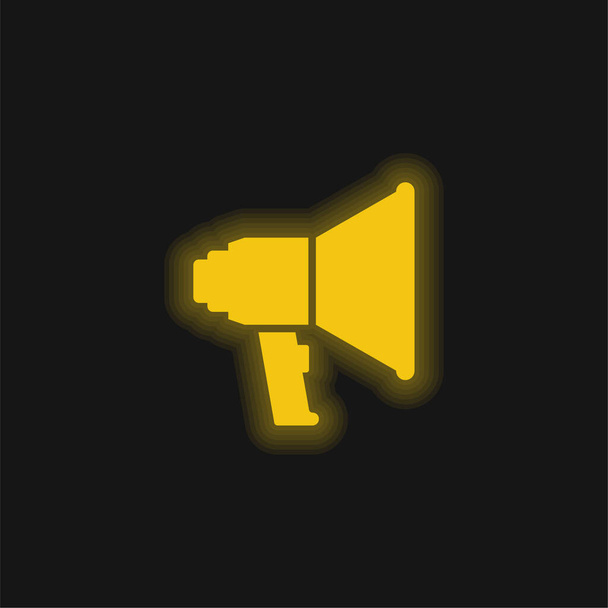 Publicidad amarillo brillante icono de neón - Vector, Imagen