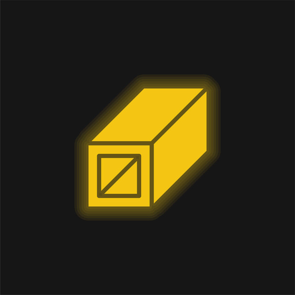 Rayo amarillo brillante icono de neón - Vector, imagen