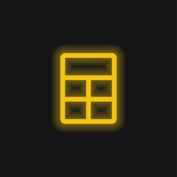 Grande mise en page jaune brillant icône néon - Vecteur, image