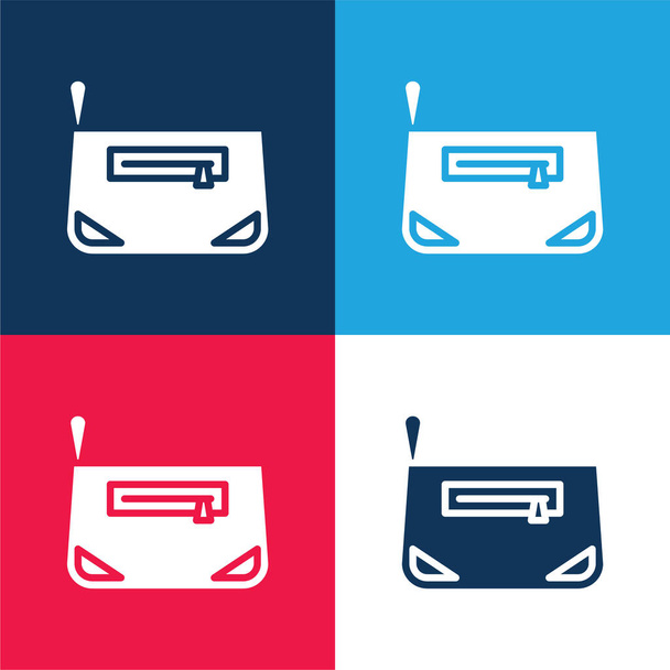 Borsa blu e rosso quattro colori set icona minimale - Vettoriali, immagini